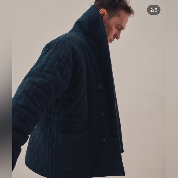 Indi + Ash Reversible Shawl Collar Overcoat Black Indigo - Picture 3 of 11